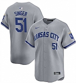 Men's Kansas City Royals #51 Brady Singer Gray Away Stitched Baseball Jersey Dzhi,baseball caps,new era cap wholesale,wholesale hats